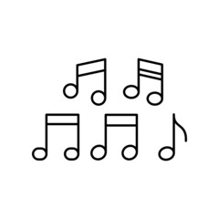 Music Notes Icon Set Vector Symbol Design Illustration