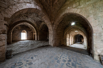 Krak des Chevaliers medieval crusader castle in Syria, a world heritage site.