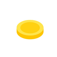 Vector dollar bank note and coin, icon illustrations and vector