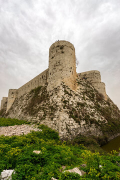 Krak des Chevaliers medieval crusader castle in Syria, a world heritage site.