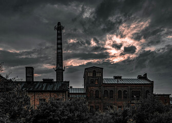 Building of an old abandoned factory on the outskirts of London
