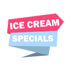 Phrase ICE CREAM SPECIALS, design element