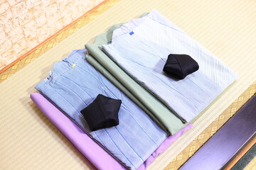 たたまれた浴衣の旅行イメージ