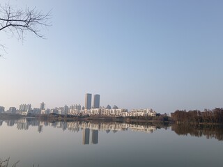 Wuhan winter lakeside, China