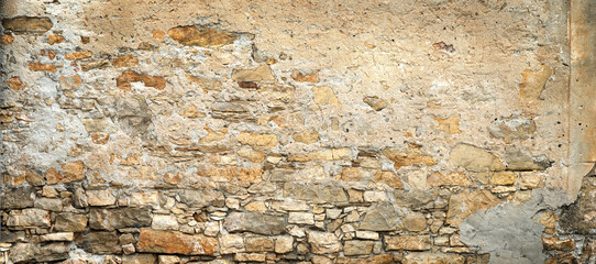 Banner Wand, alte Mauer aus Natursteinen