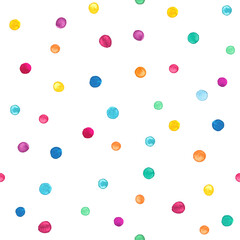 Seamless pattern with bright watercolor dots - 510002285
