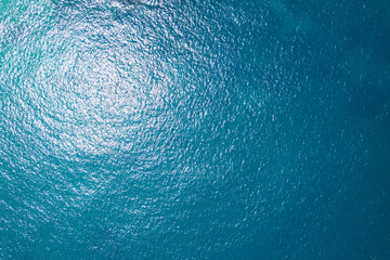 Sea surface aerial view,Bird eye view photo of blue waves and water surface texture Blue sea background Beautiful nature Amazing view
