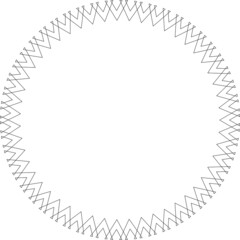 Decorative empty round frame with lines pattern. Patterned abstraction of vector design elements. Vector, illustration