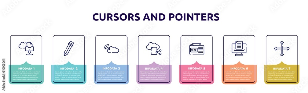 Poster cursors and pointers concept infographic design template. included archives files download, pencil c
