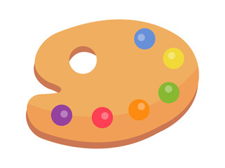 Palette with paints Painter Art Tool. Vector illustration