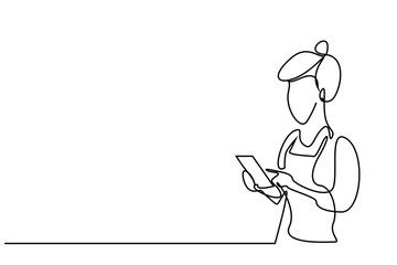 a restaurant cafe worker waitress taking order from tablet in female hand