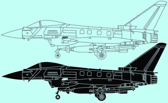 Adult military aircraft coloring page for book and drawing. Airplane. War-plane. Vector illustration. Vehicle. Graphic element. Plane. Black contour sketch.