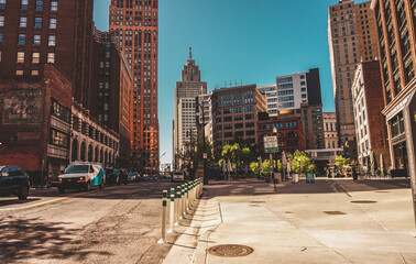 Street view from the downtown of Detroit MI, USA - 510005412