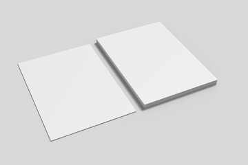 Realistic blank flyer illustration for mockup. 3D Render. - obrazy, fototapety, plakaty