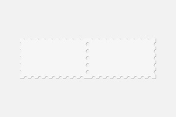 Realistic blank postage stamp illustration for mockup. 3D Render.