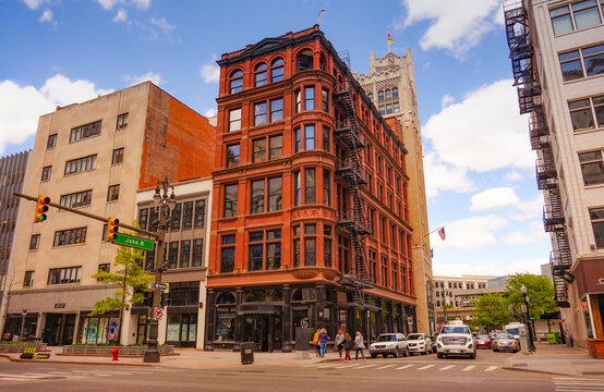 Wright Kay Building in the downtown of Detroit MI USA 