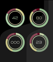 Interface elements. Progress bar. Button design. Vector set.   