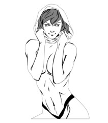 Fototapeta premium mature content sexy girl sketch