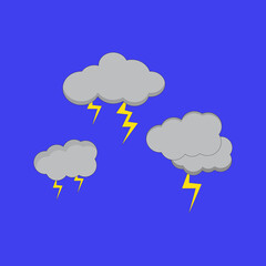 Lightning element on cloud design Free Vector
