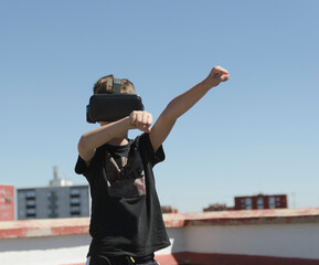Virtual Reality Experience child having a funny moment