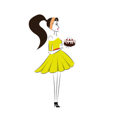 the girl with the cake