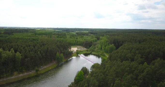 The Andrzejówka reservoir near Chmielnik. Sunny day