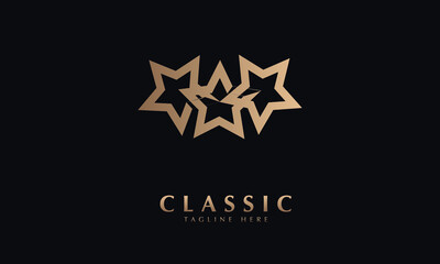 Star link abstract icon silhouette vector monogram logo template
