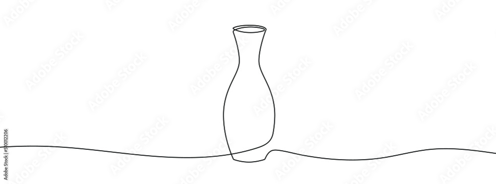 Aufkleber continuous line drawing of vase. one line drawing background. vector illustration. linear drawing of