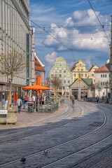 city in germany augsburg, beautiful street view