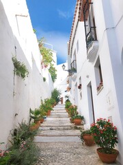 Fototapeta na wymiar [Spain] Scenery of the old town of the beautiful white village, Frigiliana