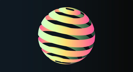  Abstract 3D Ball Vector Illustration