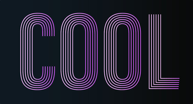 cool word vector , typescript for use in logo design. Created using stripe, parallel lines.