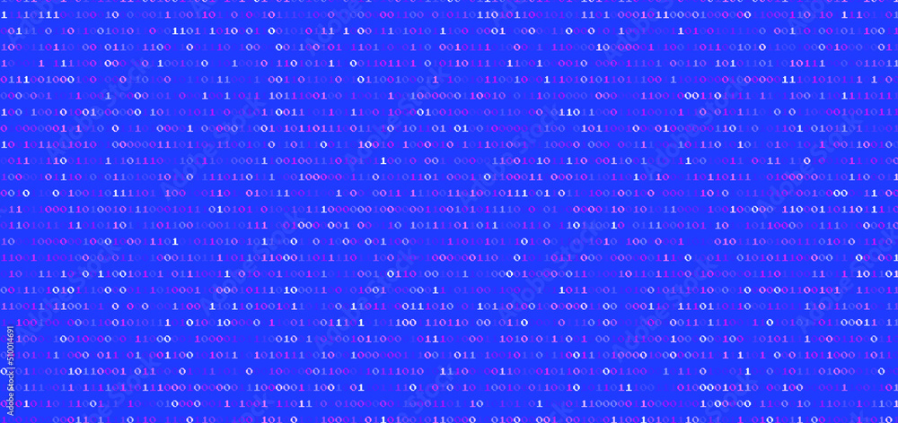 Aufkleber Blue screen with a binary code. Vector illustration for a programming related themes.