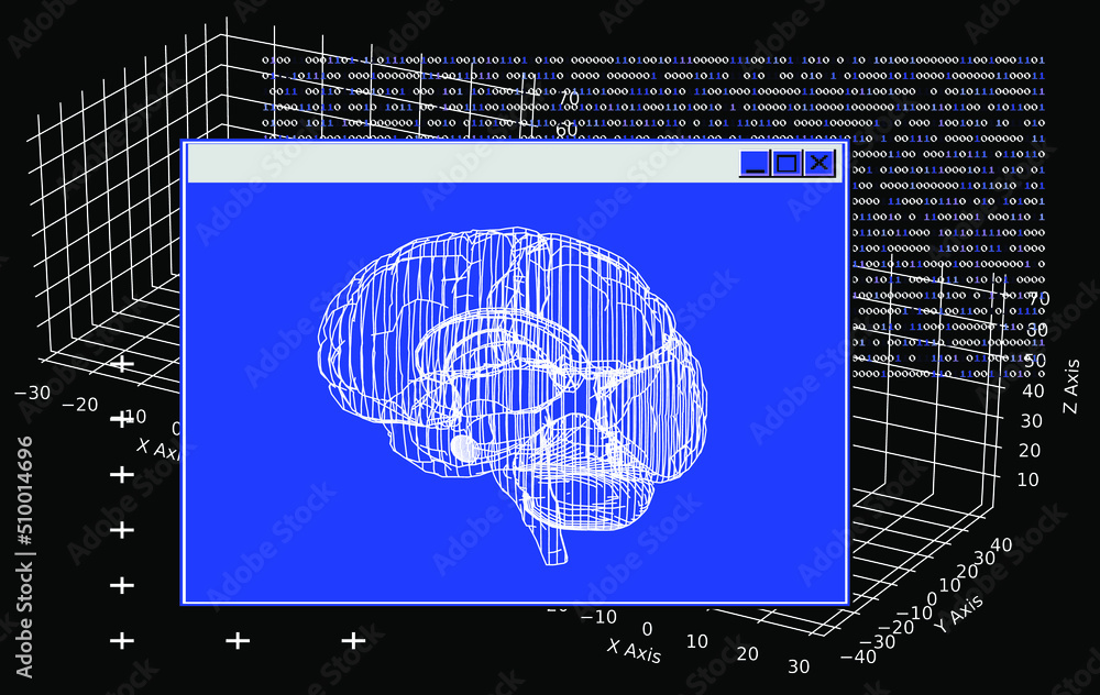 Aufkleber Blue screen with a binary code. Vector illustration for a programming related themes.