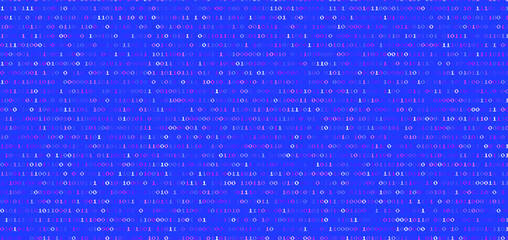 Blue screen with a binary code. Vector illustration for a programming related themes.