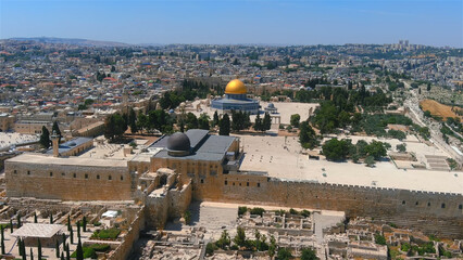 Al Aqsa dome of the rock plaza, drone view

Beautiful drone shot from Old city of Jerusalem al Aqsa...
