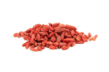 Dried goji berries isolated on white