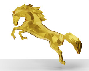Horse 3D Rendering Low polygon geometry