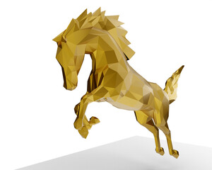 Horse 3D Rendering Low polygon geometry