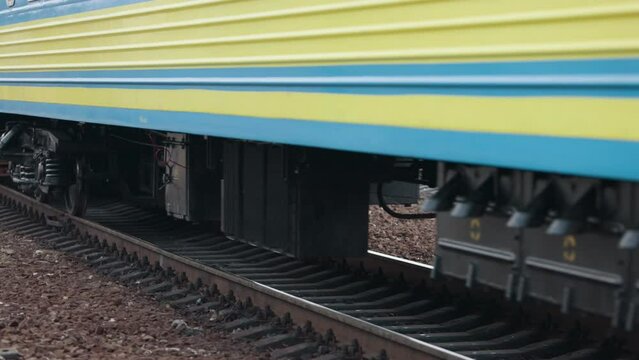 Import export goods from china. Latvian train wagon station. Rail passenger cars on rails. Locomotive on rails on. Public city transport.