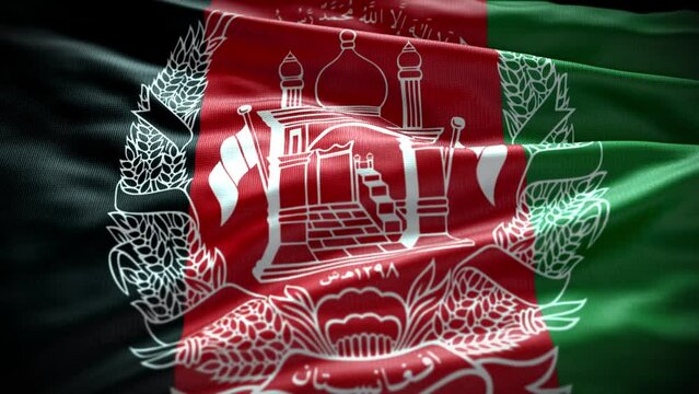 Afghanistan Flag Realistic Loop Animation