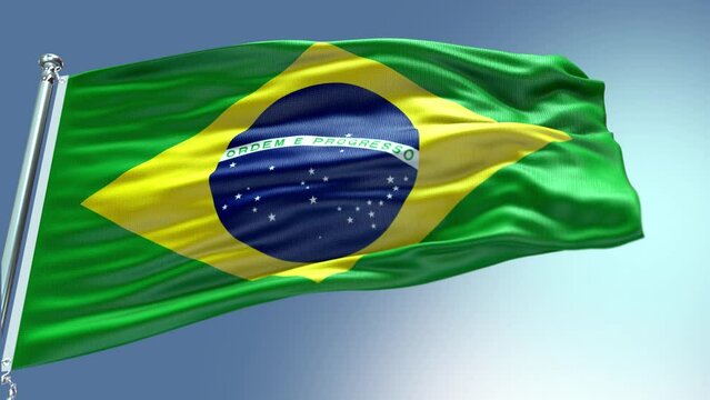 Brazil Flag Realistic Loop Animation