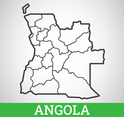 Simple outline map of Angola. Vector graphic illustration.