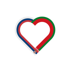 unity concept. heart ribbon icon of serbia and belarus flags. vector illustration isolated on white background