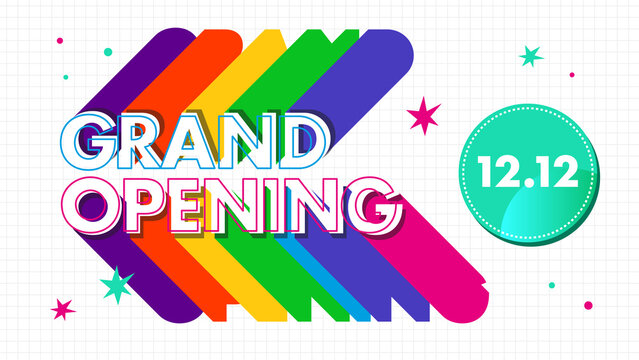 colourful grand opening banner free vector