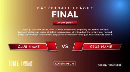 Television broadcast media title banner template.