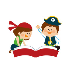 読書に夢中になる子供のイメージイラスト素材