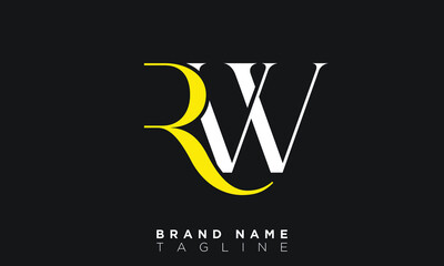 RW Alphabet letters Initials Monogram logo WR, R and W