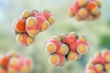 Terpinen-4-ol molecule, 3D illustration