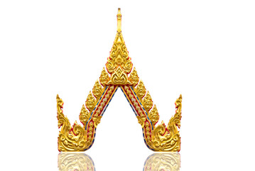 Golden Thai pattern, contemporary modern framed stucco lines, with decorative accents, beautiful isolated background.